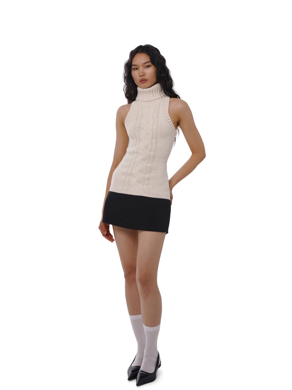 Sweet Chilling TURTLENECK CABLE KNIT SWEATER DRESS